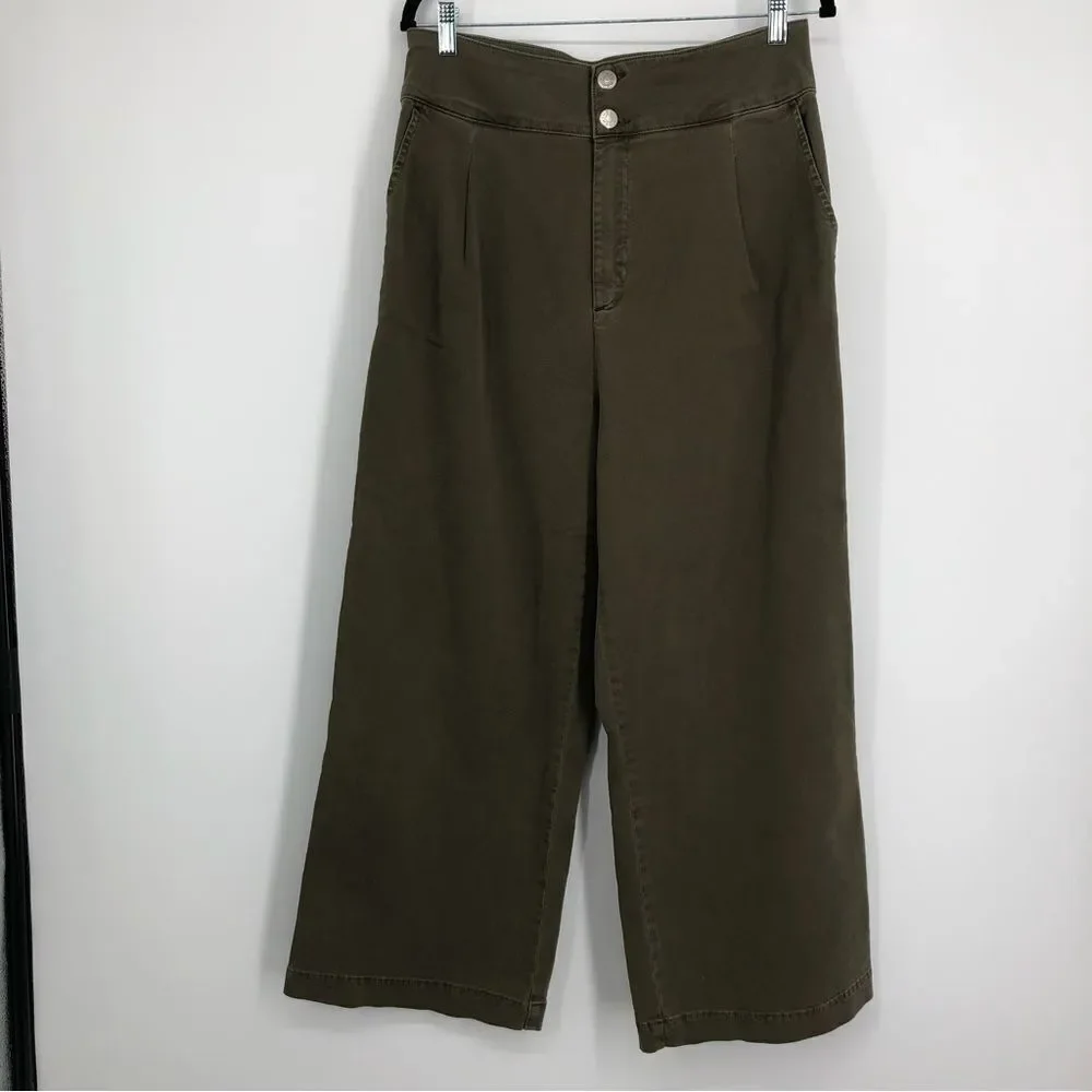 Urban Outfitters BDG High Rise Wide Leg Jeans Moss Green Womens‎ 10 Crop